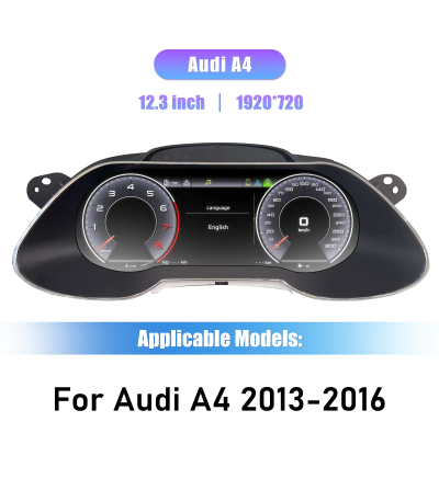 Painel de Instrumentos Digital LCD 1920*720 para Audi A4, A5 2013-2016 -