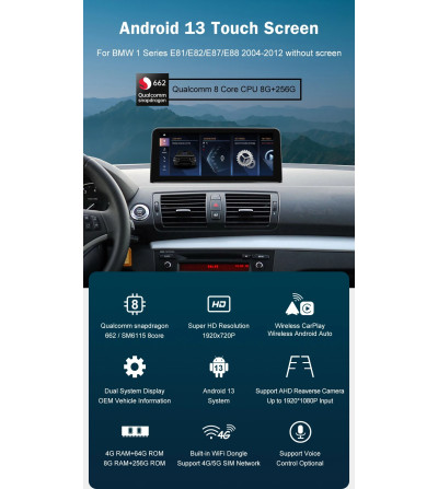 Ecrã Android para BMW Série 1 2